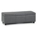 Avalon 48 Inch Wide Storage Ottoman Bench in Stone
