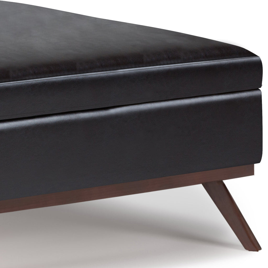 Owen 36 Inch Wide Square Coffee Table Storage Ottoman in Tanners