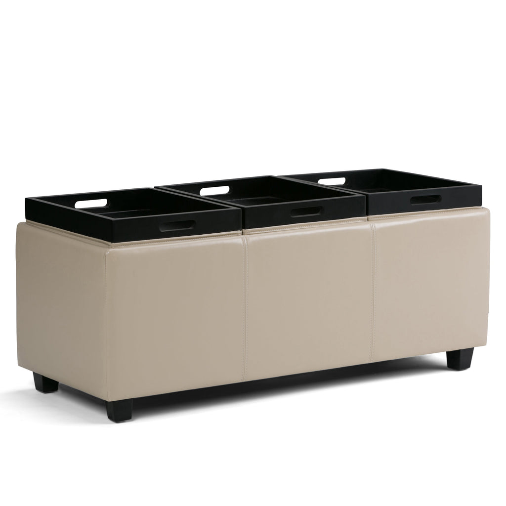 Avalon 42 Inch Wide Storage Ottoman in Satin