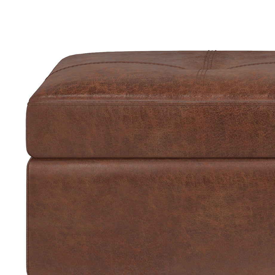 Oregon 42 Inch Wide Storage Ottoman Bench with Tray