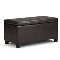 Dover 36 Inch Wide Storage Ottoman Bench in Tanners