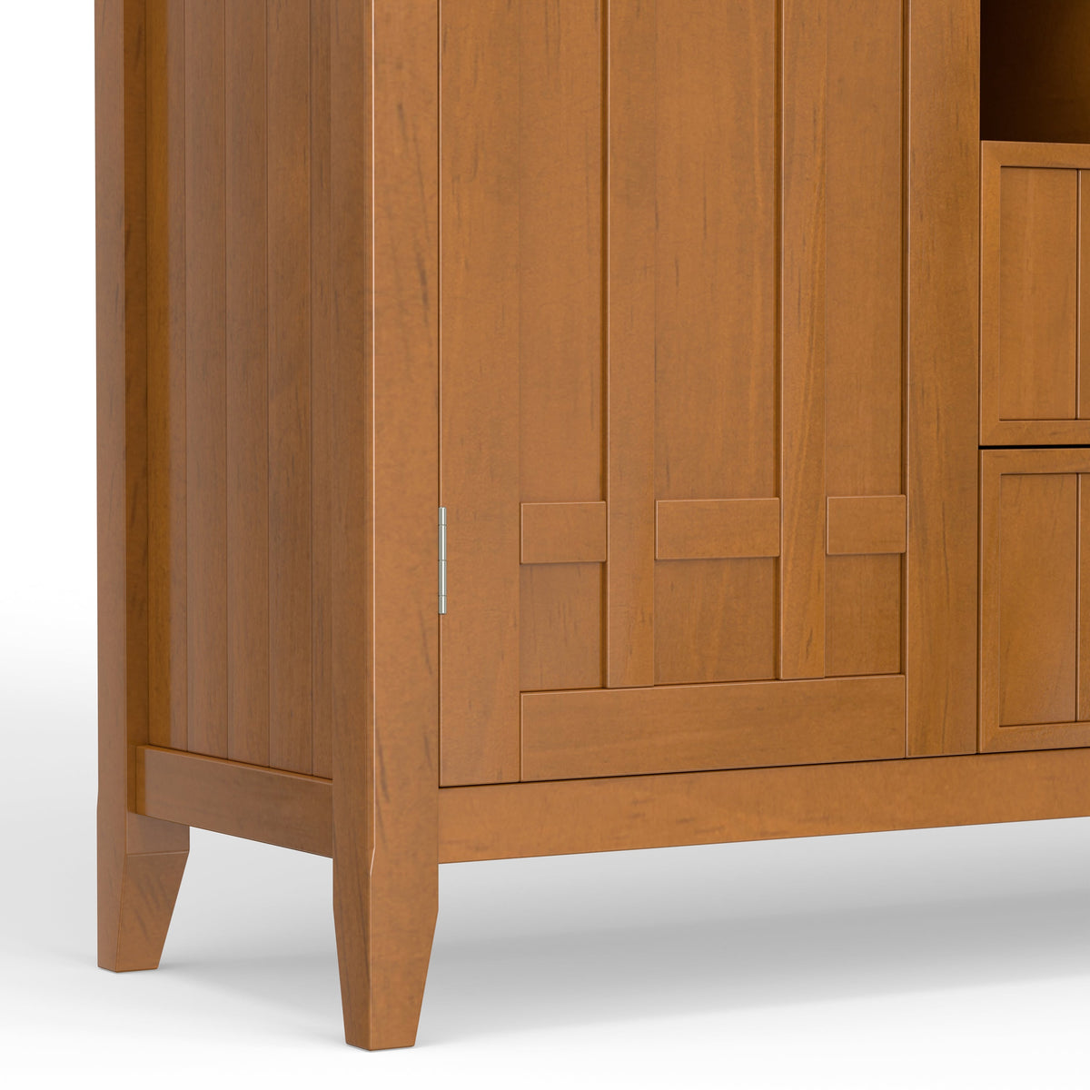 Bedford 54 Inch Wide Solid Wood Sideboard Buffet and Wine Rack in Light Golden