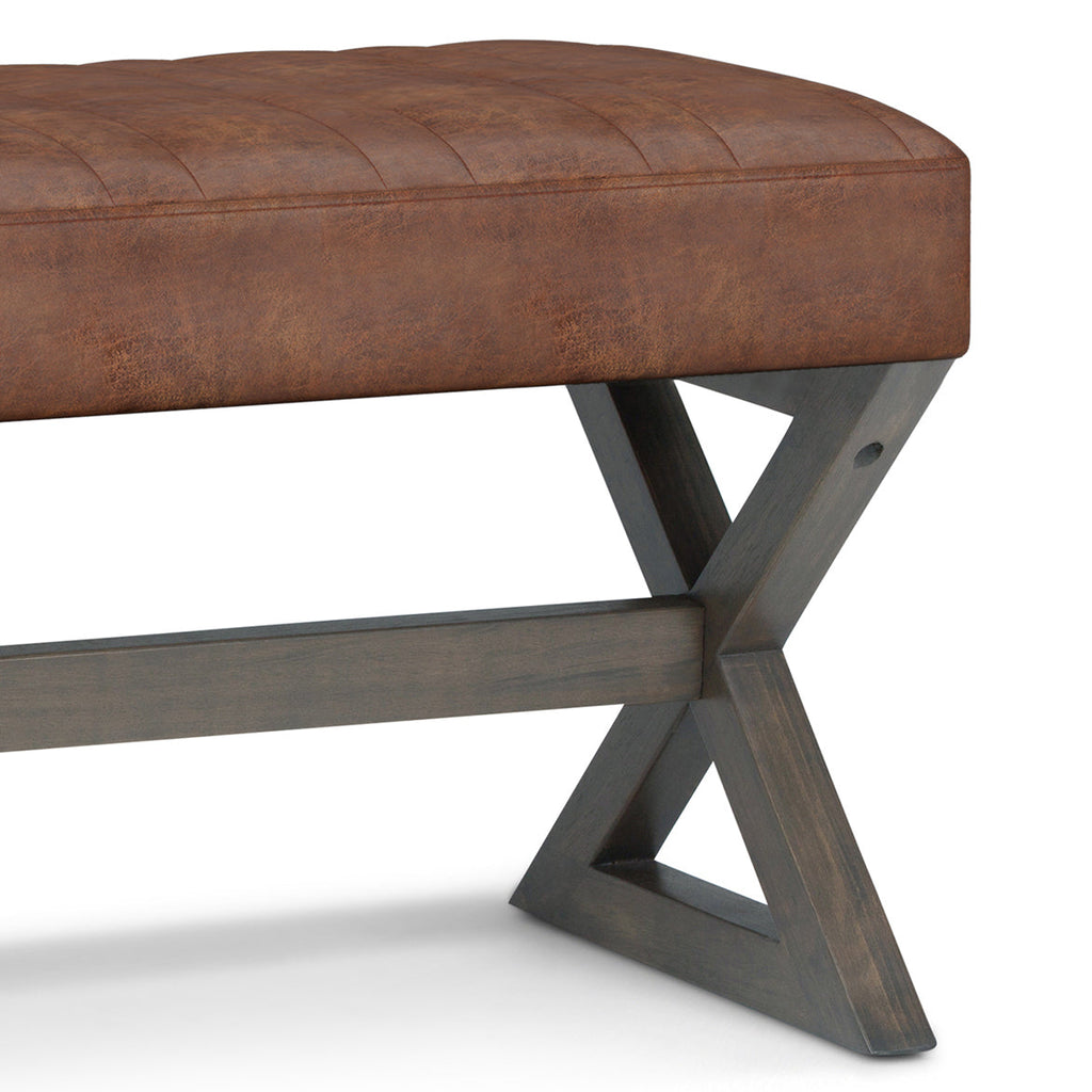 Salinger Large Ottoman Bench - Distressed Saddle