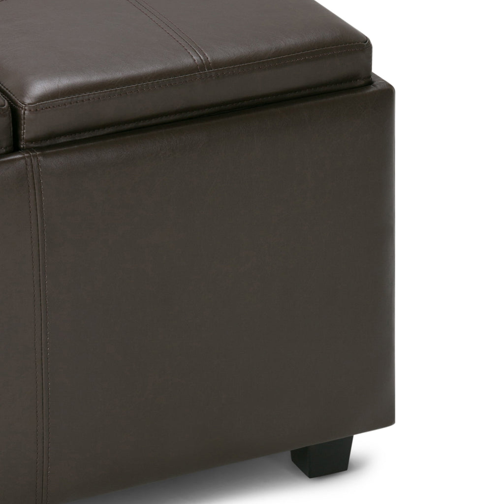 Avalon 42 Inch Wide Storage Ottoman in Chocolate