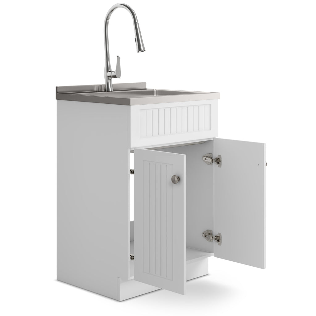 Beckham 24" Laundry Cabinet with Faucet and Stainless Steel Sink