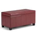 Dover 36 Inch Wide Storage Ottoman Bench in Radicchio