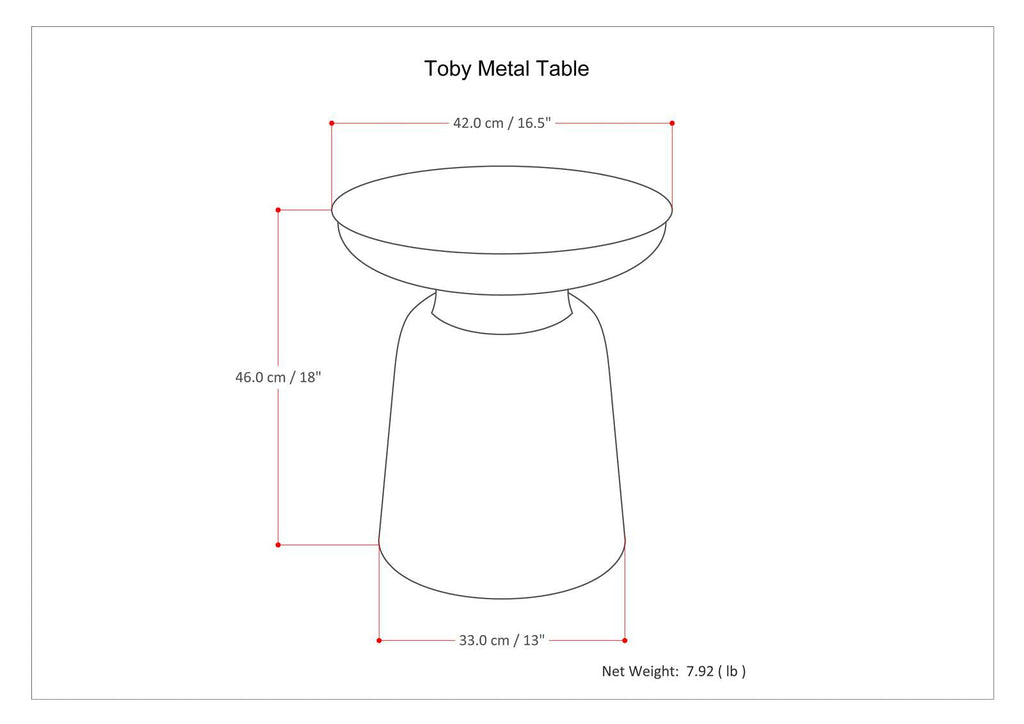 Toby 17 Inch Wide Modern Industrial Metal Accent Table