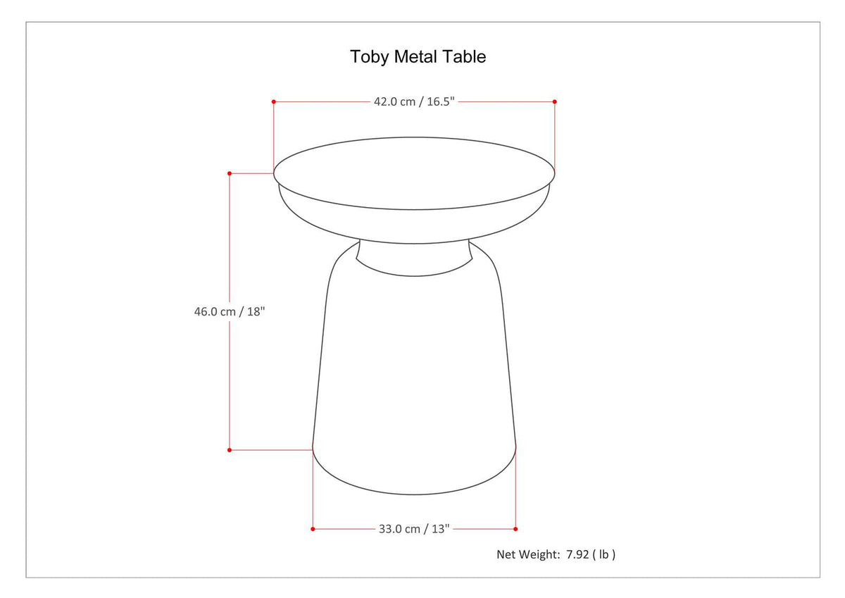 Toby 17 Inch Wide Modern Industrial Metal Accent Table