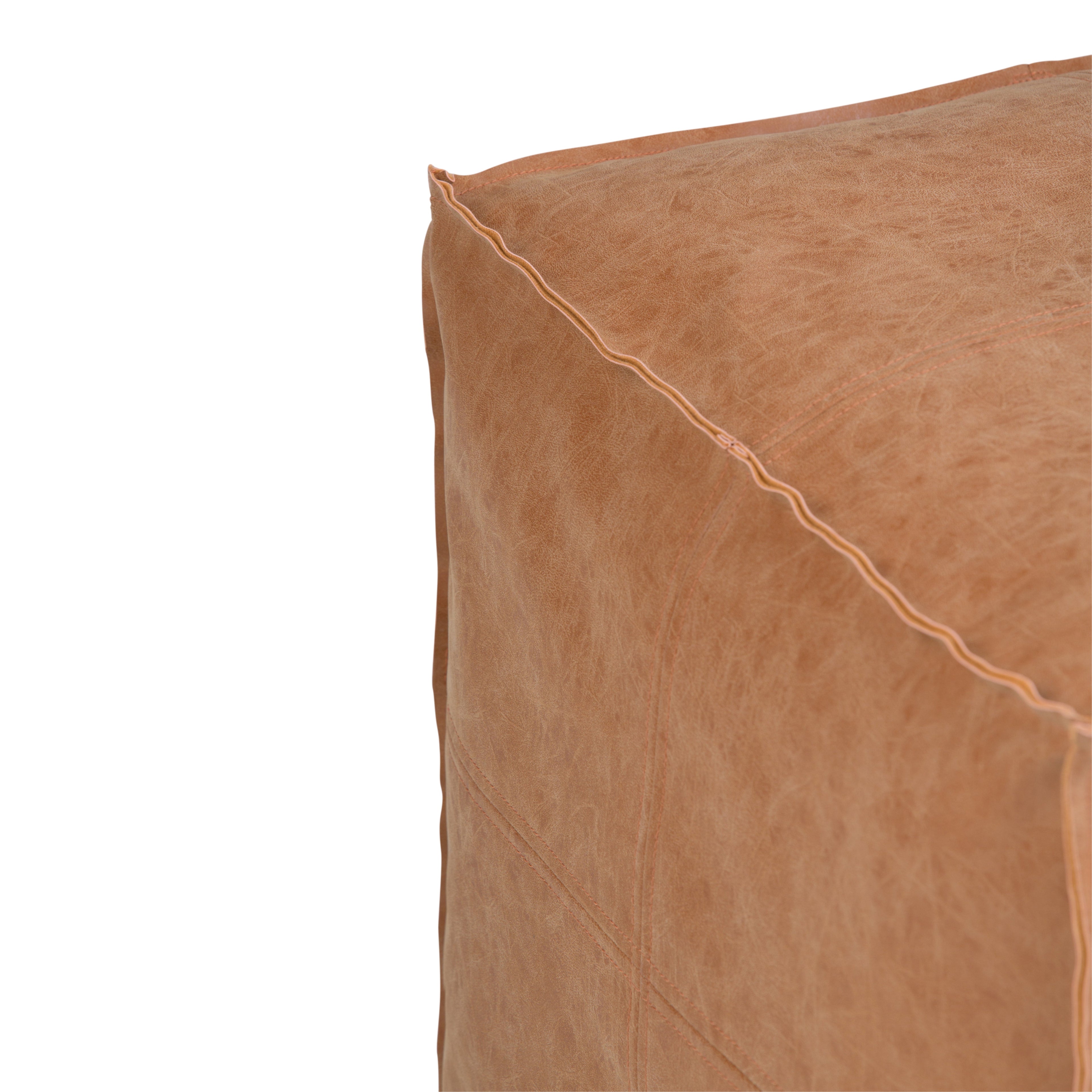 Brody Distressed Square Pouf