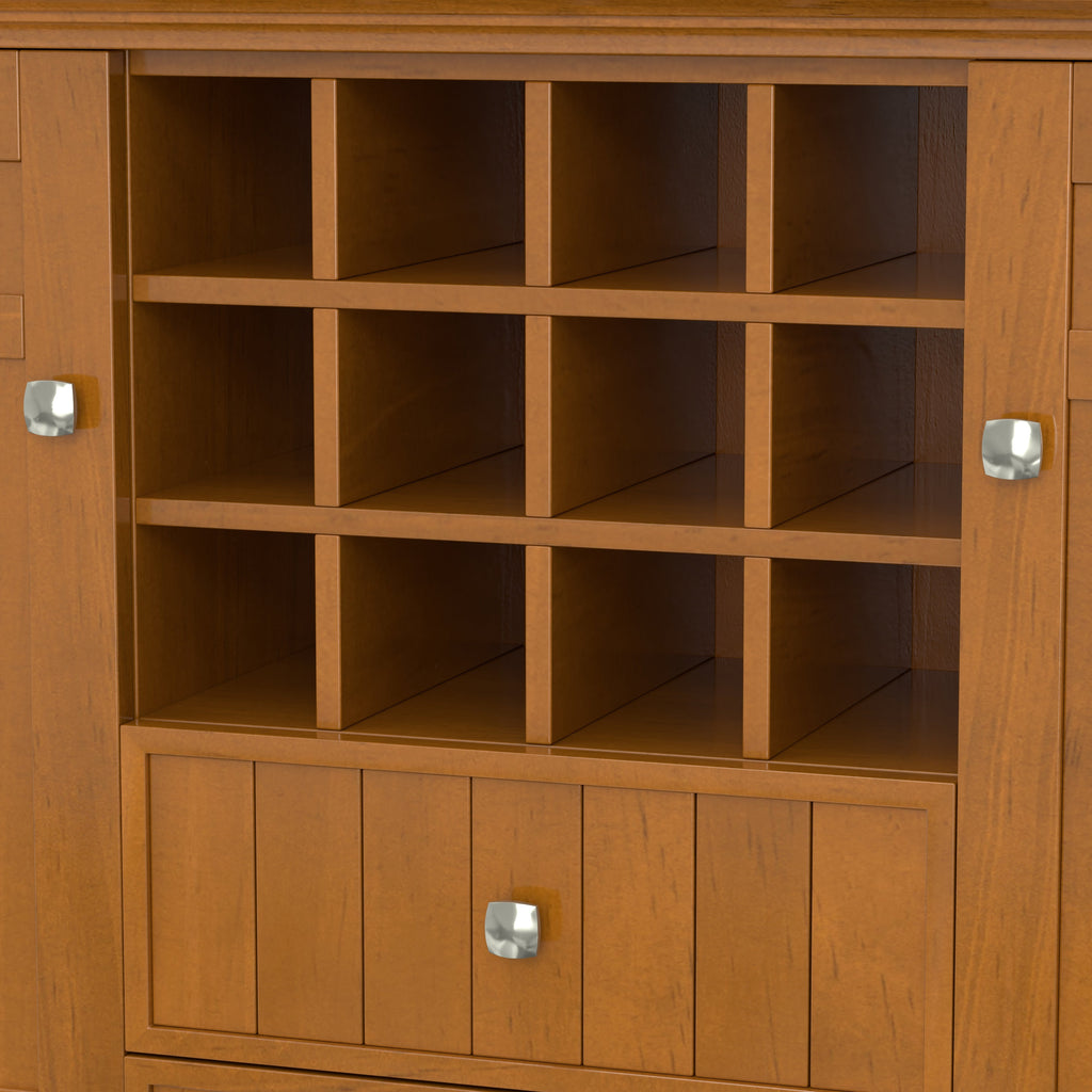 Bedford 54 Inch Wide Solid Wood Sideboard Buffet and Wine Rack in Light Golden
