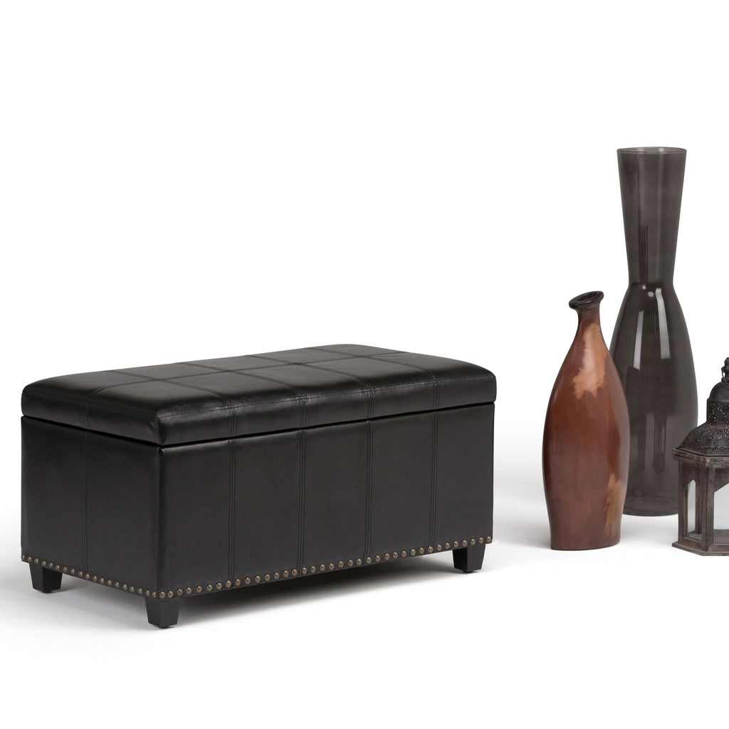 Amelia 33 Inch Wide Storage Ottoman Bench