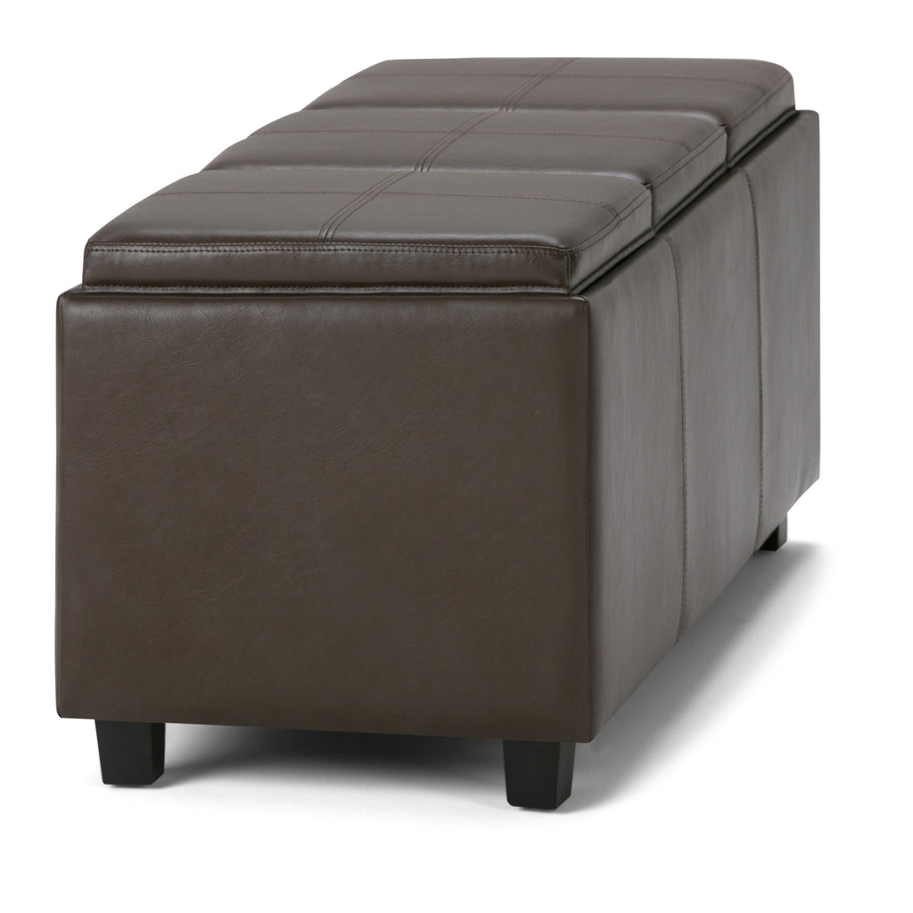 Avalon 42 Inch Wide Storage Ottoman in Chocolate