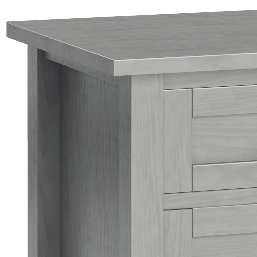 Warm Shaker Solid Wood Nightstand in Fog