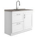 Modern Wide Shaker - 46" Laundry Cabinet with Faucet and Stainless Steel Sink