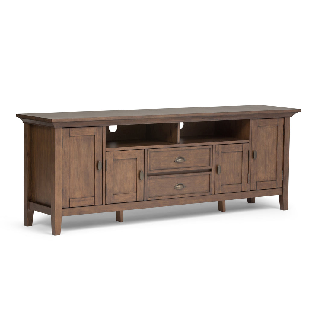 Redmond 72 Inch Wide Solid Wood TV Stand in Rustic