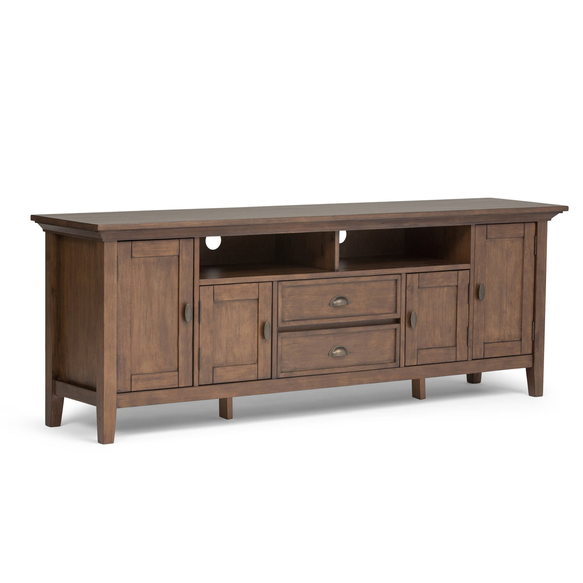 Redmond 72 Inch Wide Solid Wood TV Stand in Rustic