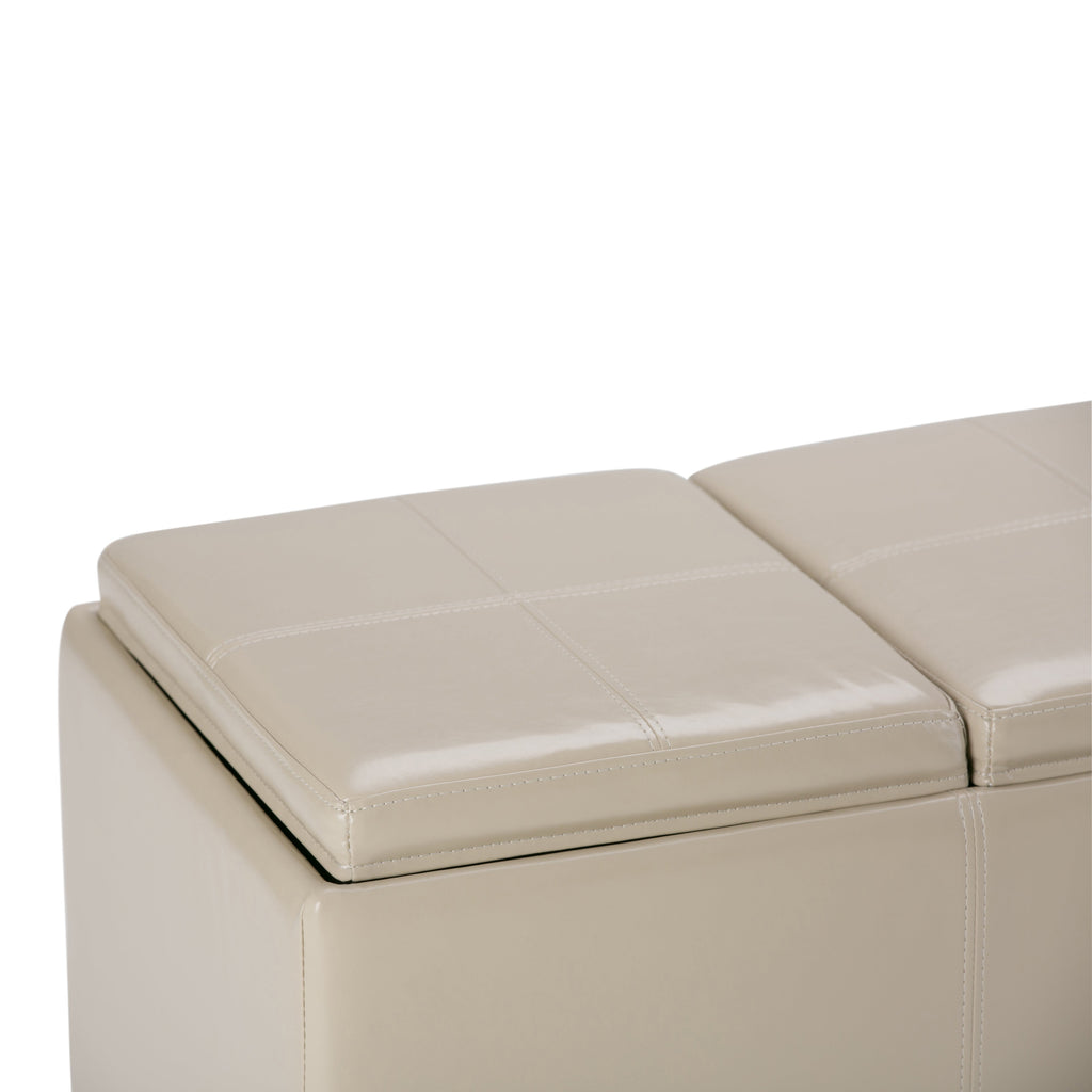 Avalon 42 Inch Wide Storage Ottoman in Satin