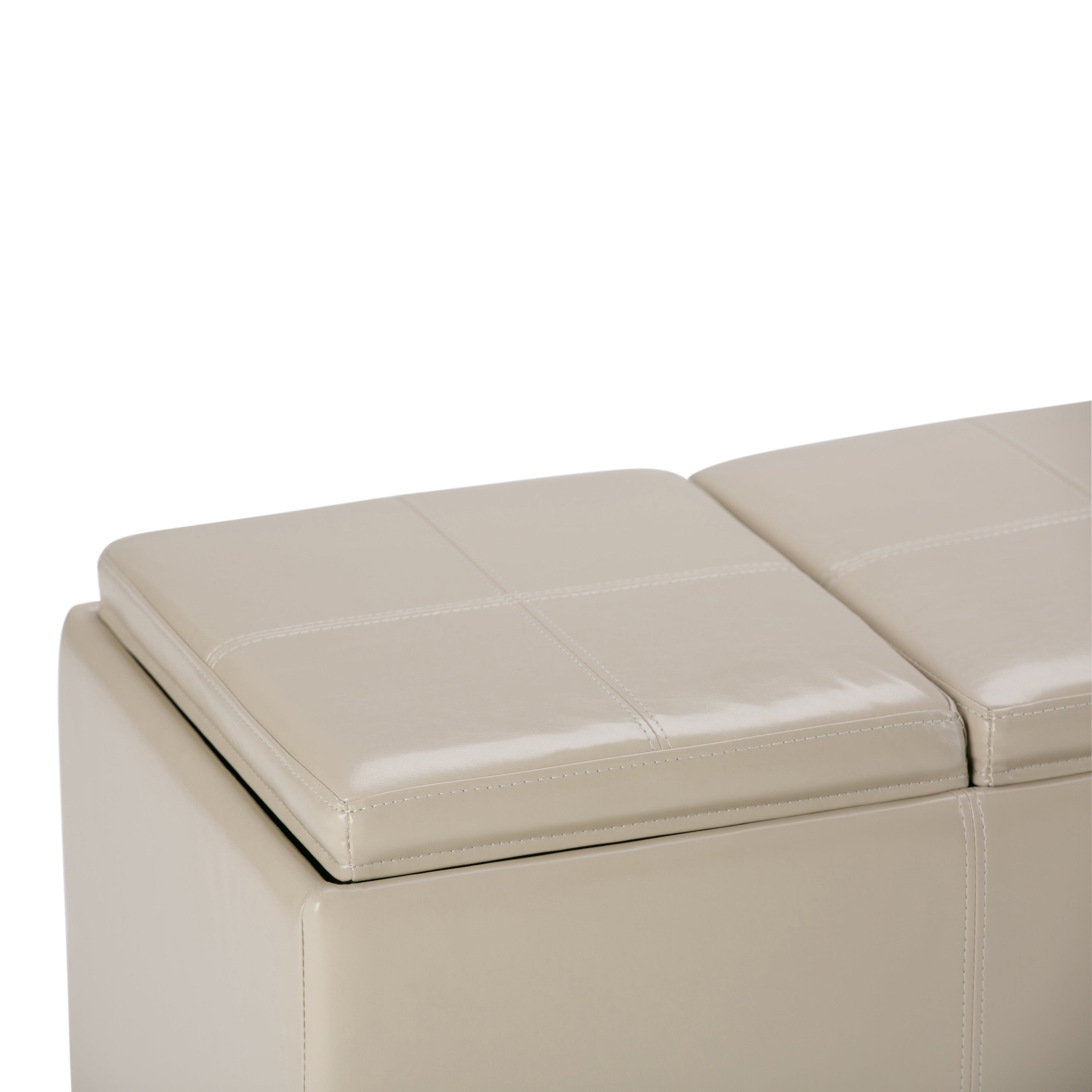 Avalon 42 Inch Wide Storage Ottoman in Satin
