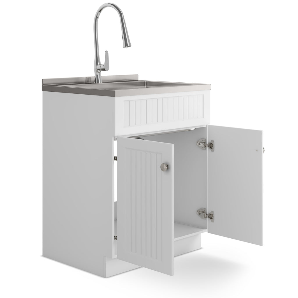 Beckham - 28" Laundry Cabinet with Faucet and Stainless Steel Sink
