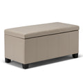 Dover 36 Inch Wide Storage Ottoman Bench in Satin