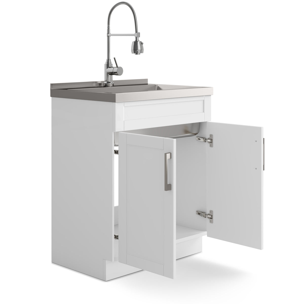Hennessy Deluxe 28" Laundry Cabinet with Faucet and Stainless Steel Sink