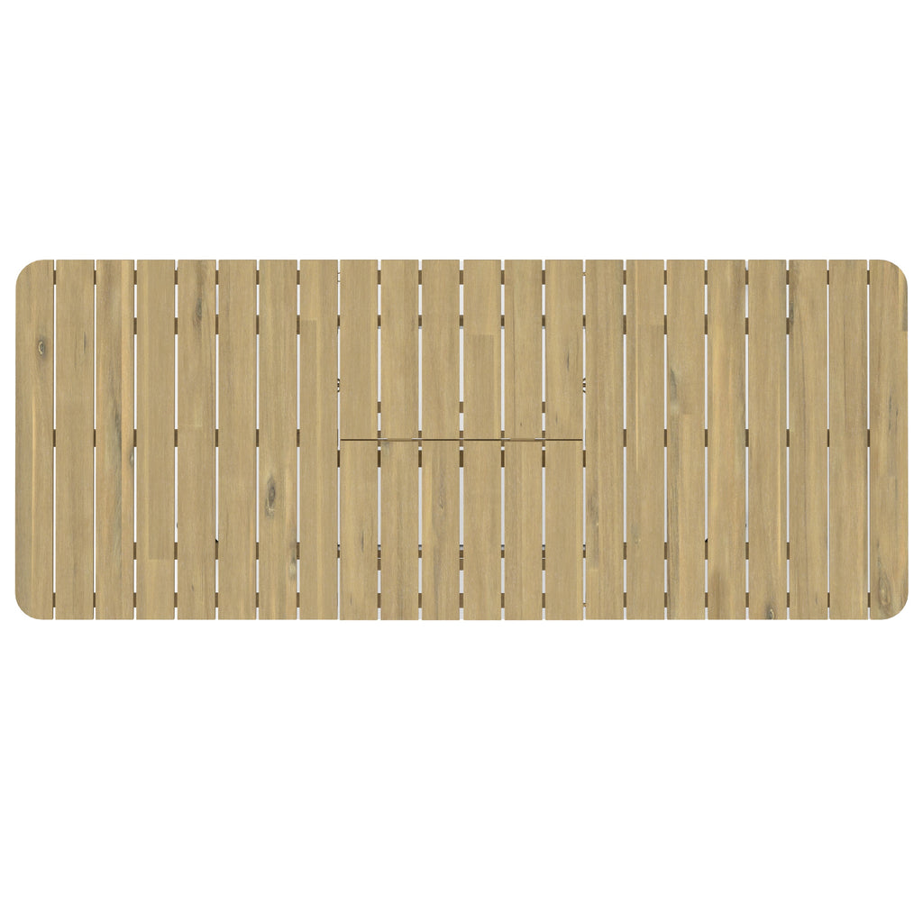 Beachside Outdoor Extendable Dining Table - Light Teak
