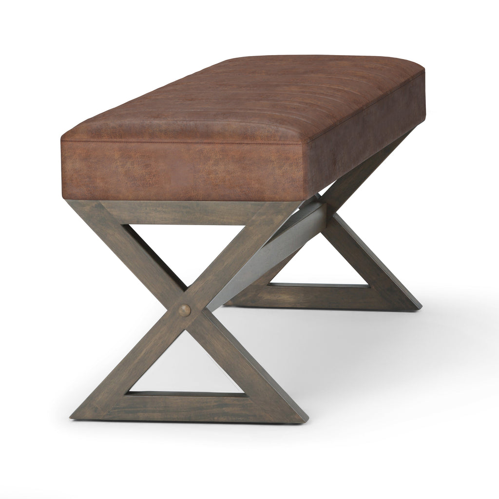 Salinger Large Ottoman Bench - Distressed Saddle