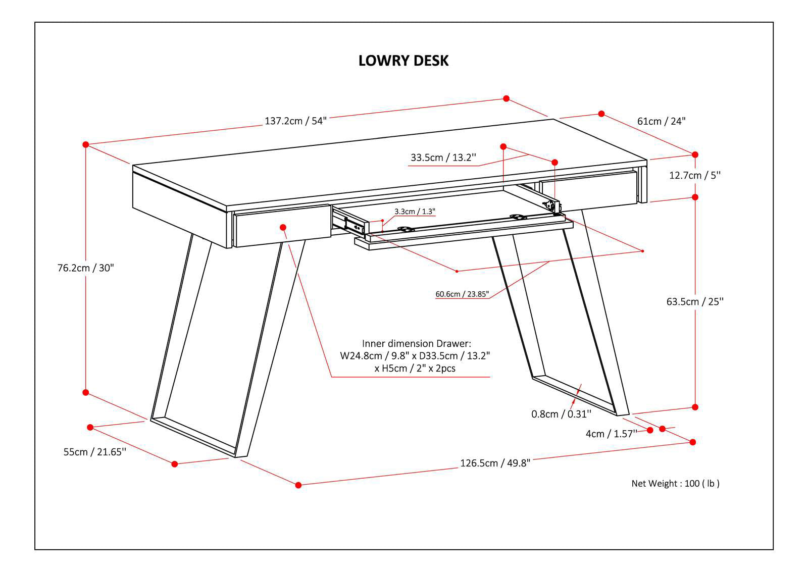Lowry Desk - Distressed