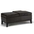Oregon 42 Inch Wide Storage Ottoman Bench with Tray in Tanners