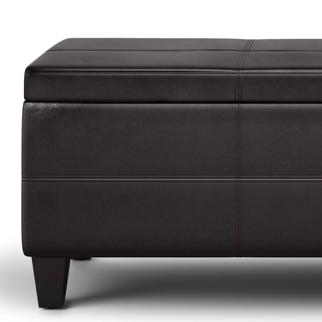 Avalon 44 Inch Wide Lift Top Rectangular Storage Ottoman in Tanners