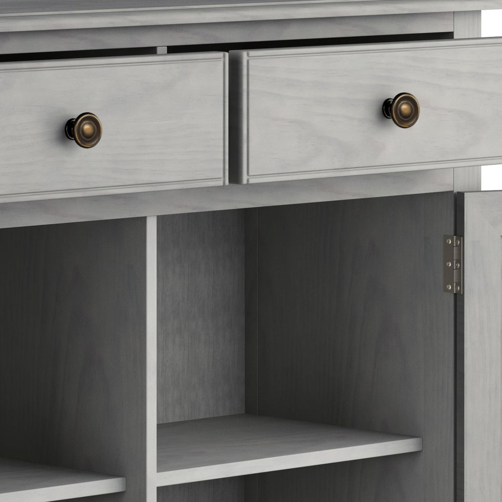 Connaught Solid Wood Entryway Storage Cabinet in Fog