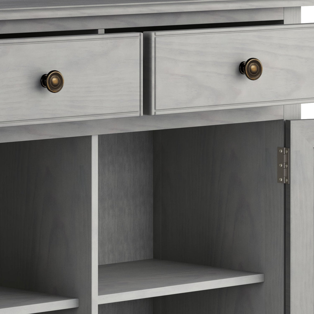 Connaught Solid Wood Entryway Storage Cabinet in Fog