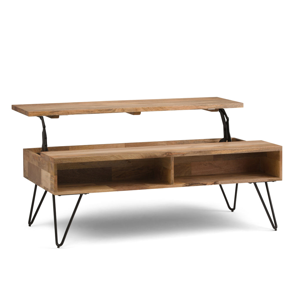 Hunter 48 Inch Wide Solid Mango Wood Lift Top Coffee Table