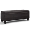 Avalon 44 Inch Wide Lift Top Rectangular Storage Ottoman in Tanners