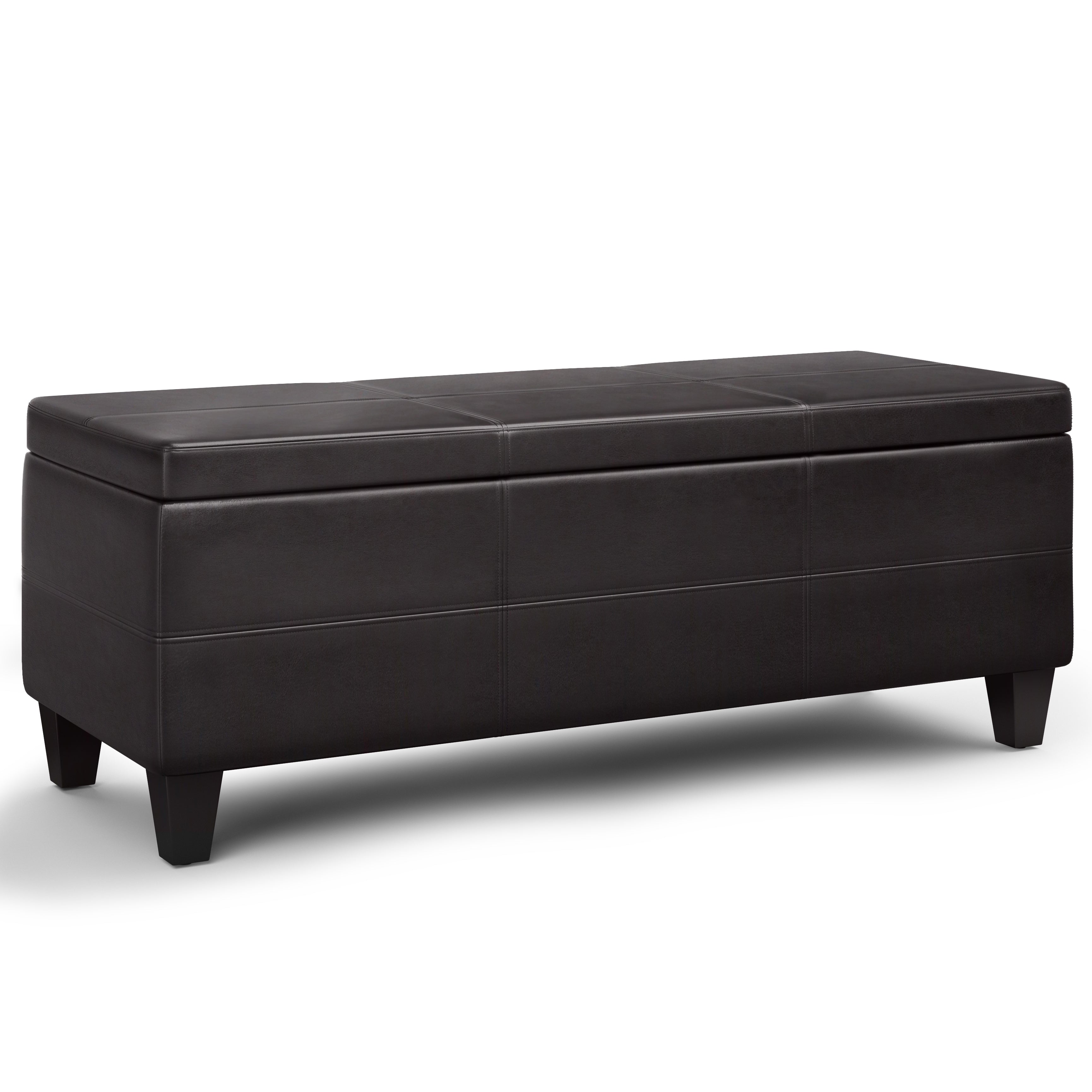 Avalon 44 Inch Wide Lift Top Rectangular Storage Ottoman in Tanners