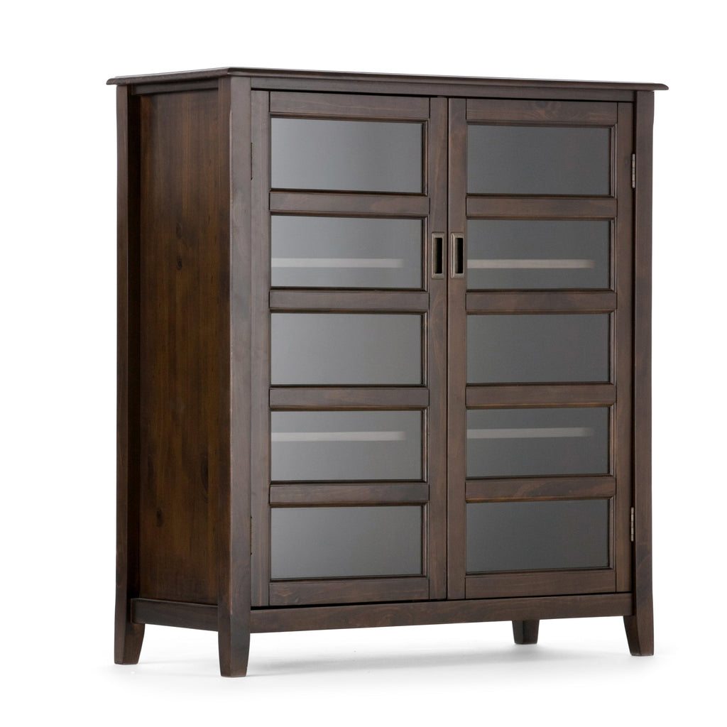 Burlington 40 Inch Wide Solid Wood Medium Storage Cabinet in Mahogany