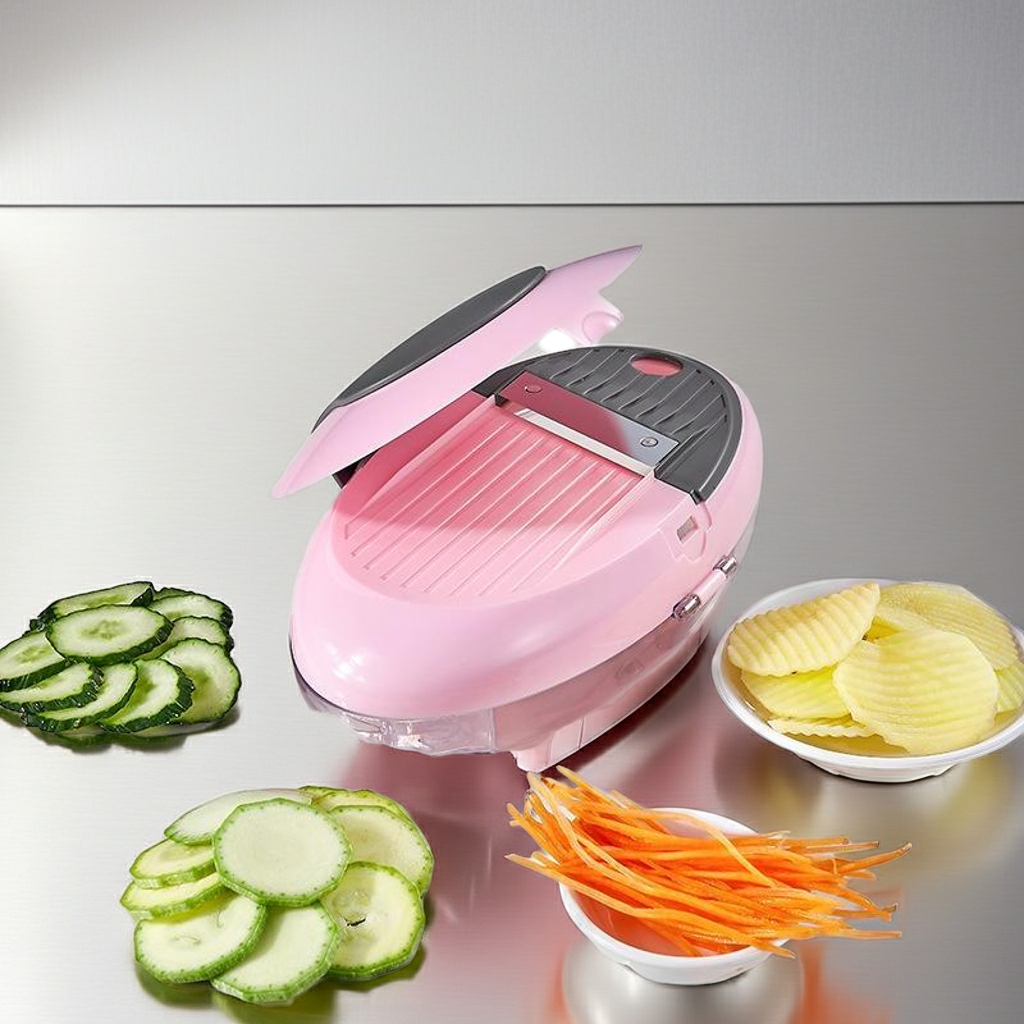 Vegetable Shredder & Spiralizer – Stainless Steel Blades, Blue or Pink