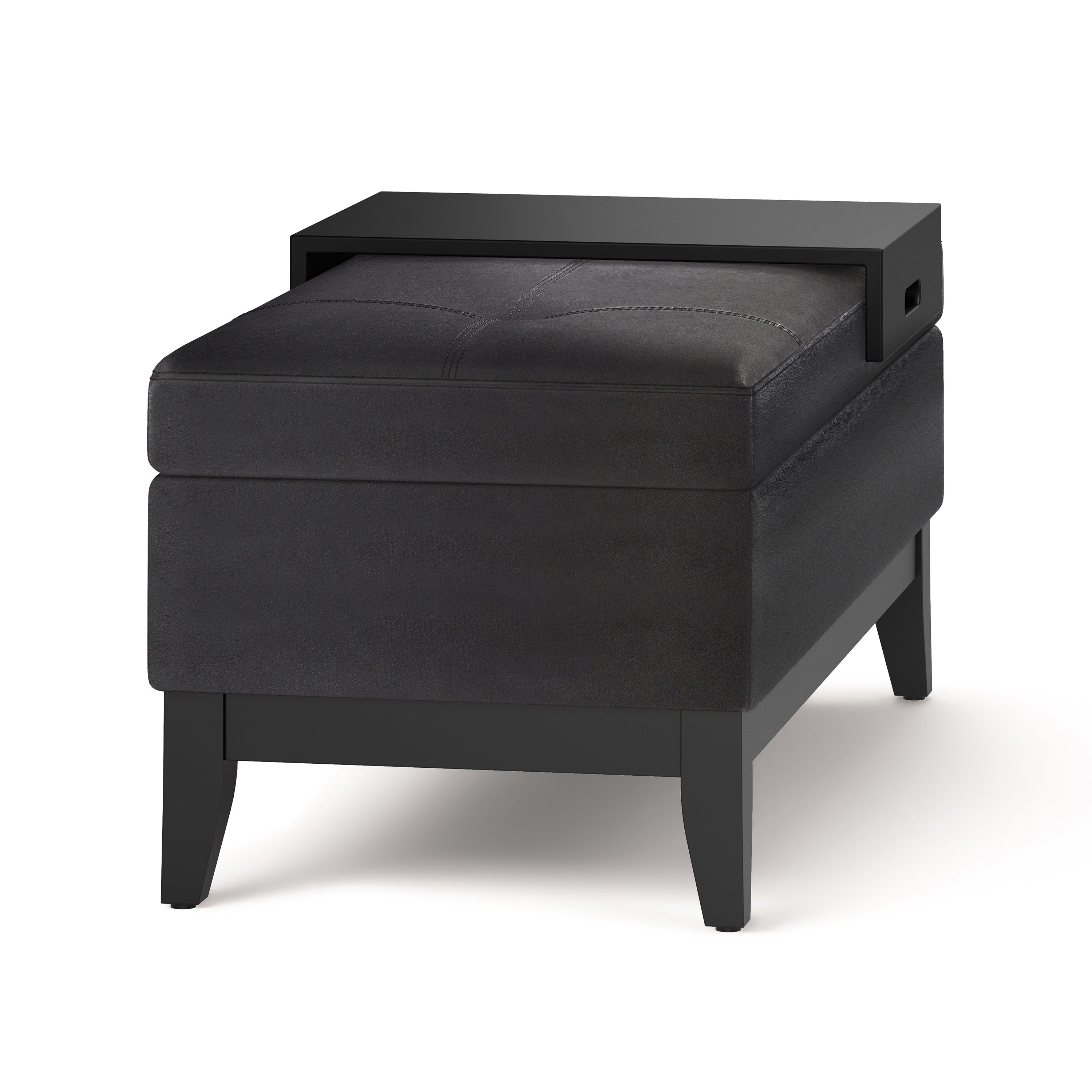 Oregon 42 Inch Wide Storage Ottoman Bench With Tray