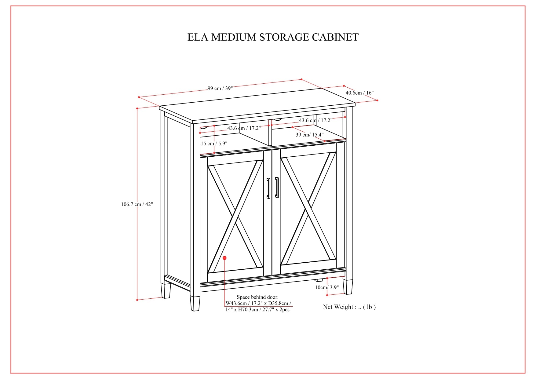 Ela Medium Storage Cabinet - Smoky