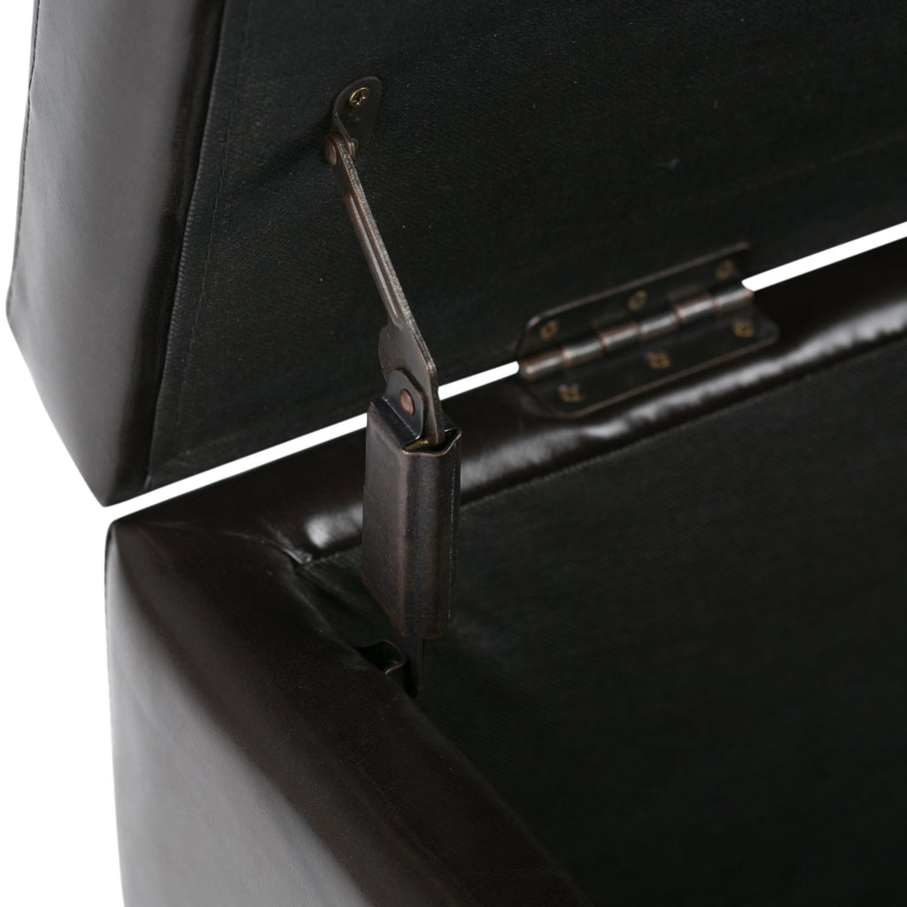 Hamilton 48 Inch Wide Storage Ottoman in Coffee