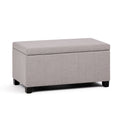 Dover 36 Inch Wide Storage Ottoman Bench in Cloud
