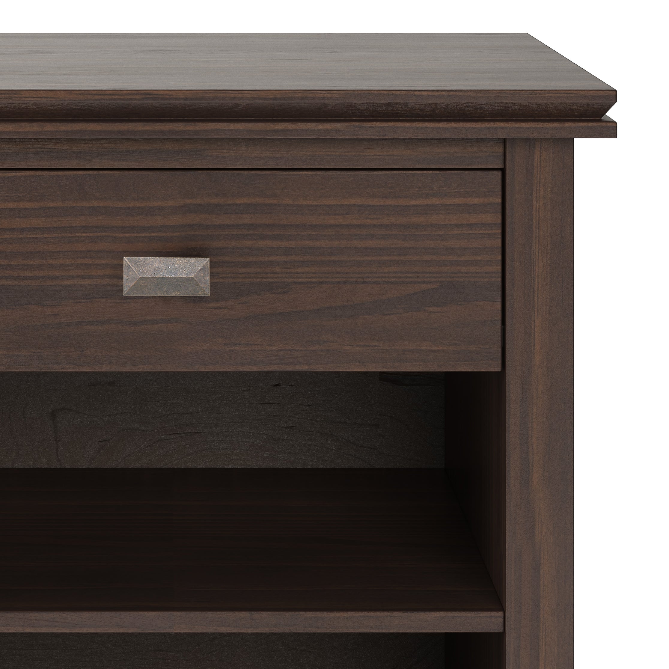 Artisan 24 Inch Wide Solid Wood Bedside Table in Warm