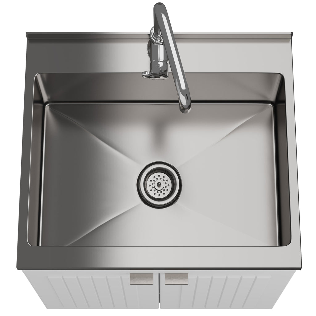 Murphy 24" Laundry Cabinet with Faucet and Stainless Steel Sink