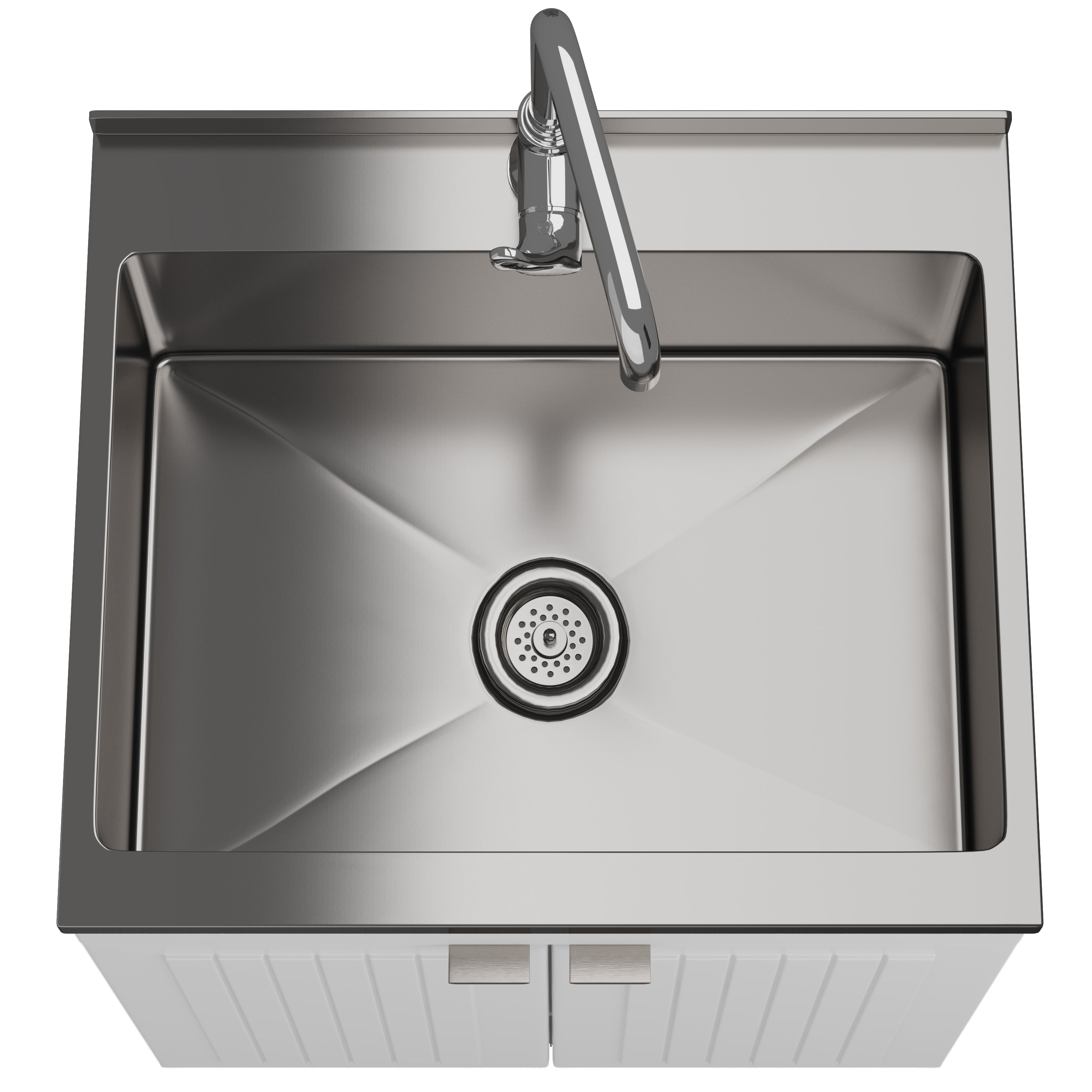 Murphy 24" Laundry Cabinet with Faucet and Stainless Steel Sink