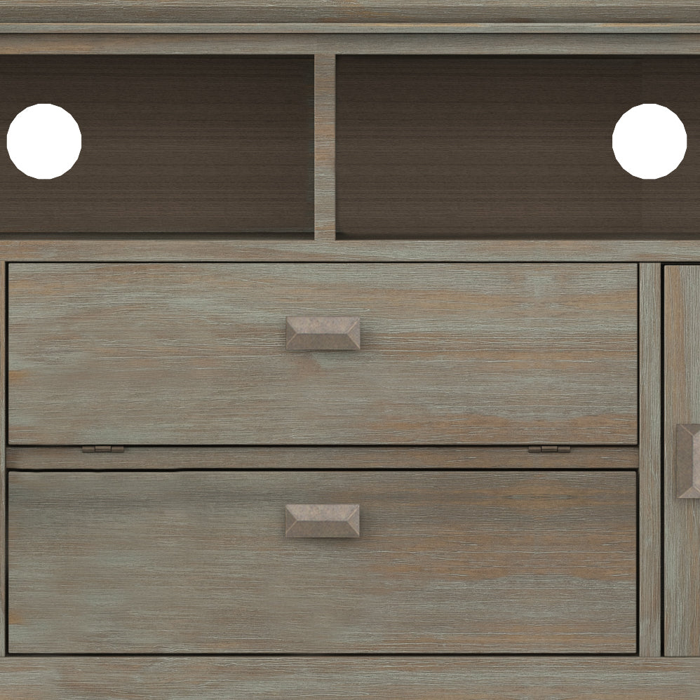 Artisan 72 Inch Wide Solid Wood TV Stand in Distressed