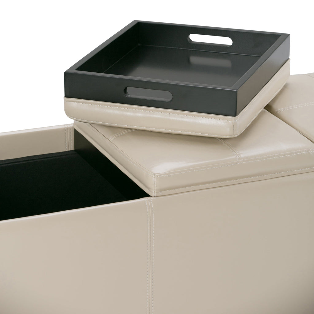 Avalon 42 Inch Wide Storage Ottoman in Satin