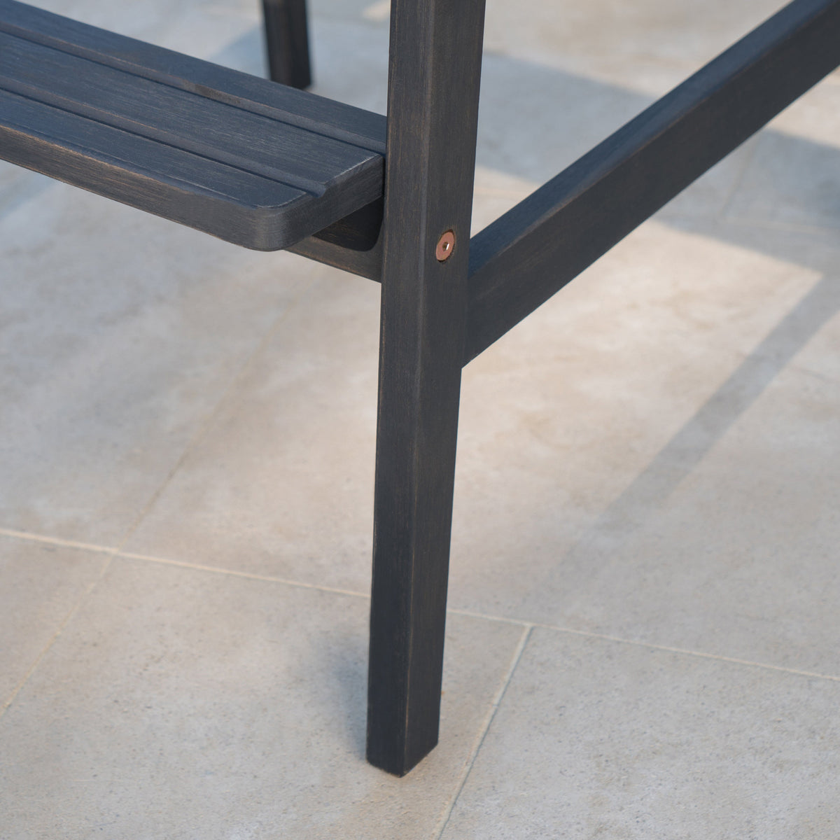 Outdoor Acacia Wood Adirondack Barstools, Set of 2