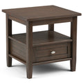 Warm Shaker Solid Wood 20 Inch Wide Transitional End Table