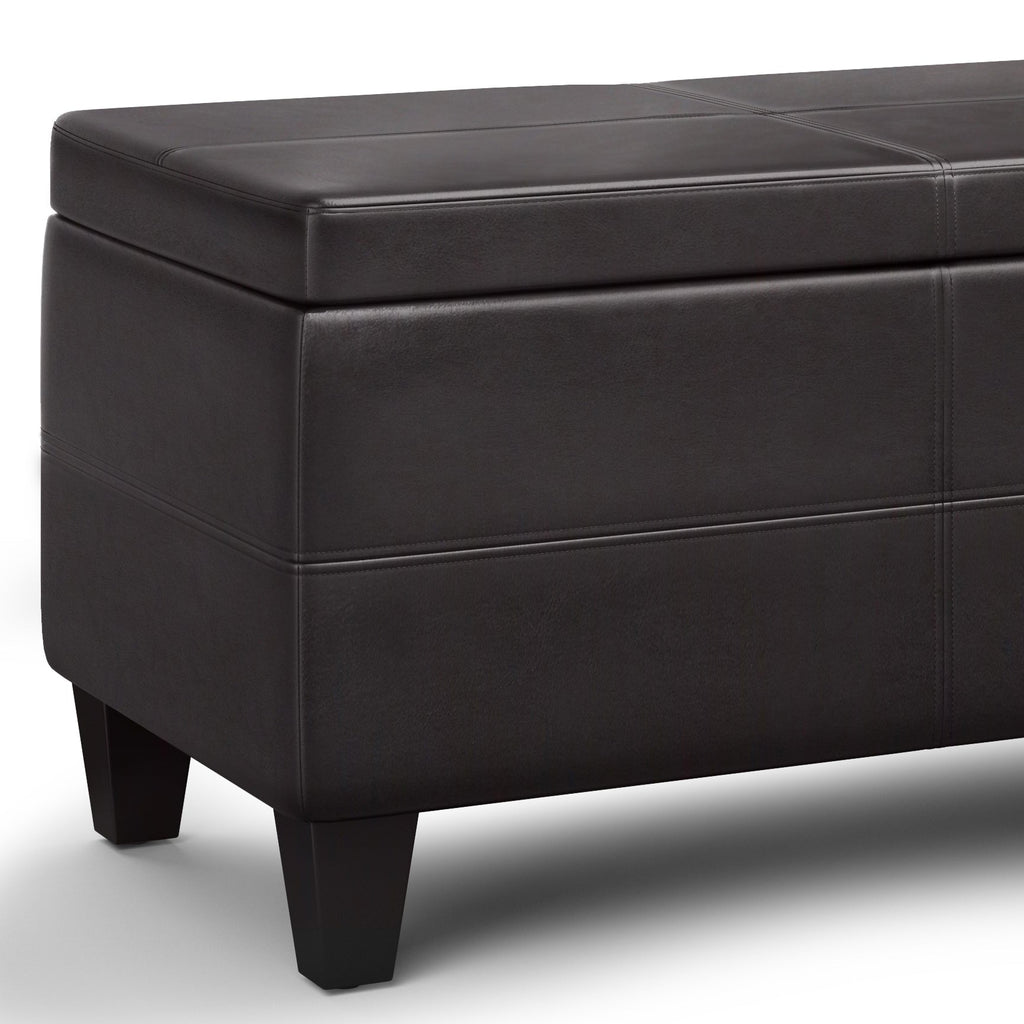 Avalon 44 Inch Wide Lift Top Rectangular Storage Ottoman in Tanners