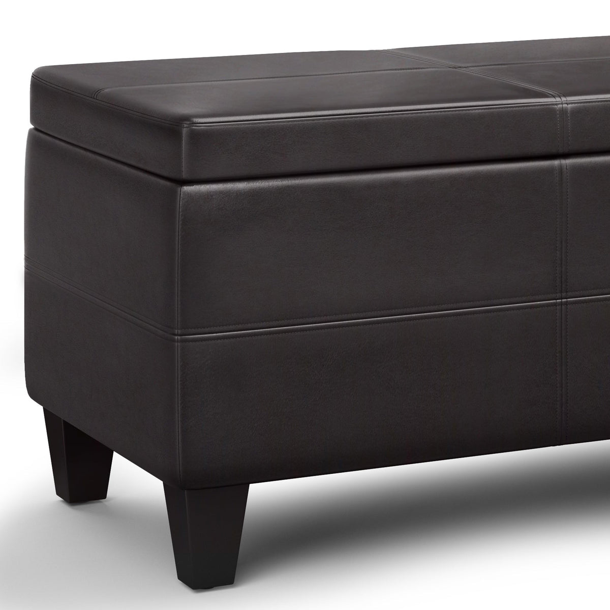 Avalon 44 Inch Wide Lift Top Rectangular Storage Ottoman in Tanners